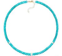 SageFurned Collier en pierre naturelle de 4 mm réglable fabriqué à la main | Véritables pierres naturelles, grain unique, rose vif, turquoise, blanc perle, bijoux fantaisie de qualité supérieure