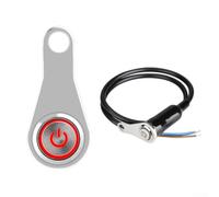 SageFurned Commutateur LED Vert Metal Auto-Bloquant pour moto Commutateur(Red)