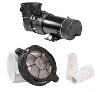 SageFurned Couvercle de pompe de piscine haute résistance pour modèles Hayward Super II 72747 72748, couvercle en plastique marron café avec joint torique, tuyaux adaptateurs et cartouche filtrante