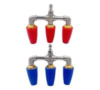 SageFurned Degré rotatif haute pression pour buse de laveuse avec 1 4 pouces rapide pour connecter, pour double pulvérisation Turbo Tip nettoyage extérieur, pour construction en acier inoxydable