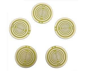SageFurned Disque d'énergie polarisant Lakhovsky MWO - 10 cm - Technologie pour méditation et équilibre des chakras - Bobine en cuivre plaqué or - Cinq éléments théorie (jaune)