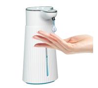 SageFurned Distributeur de savon automatique avec fonction mousse, 400 ml, sans contact, avec capteur infrarouge, montage mural, pour cuisine et salle de bain, rechargeable, blanc