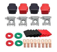 SageFurned Ensemble de bornes de batterie au plomb robustes en alliage de zinc, connecteur de poste supérieur avec couvercle de pôle, compatible avec cosses de câble de 3 8" 5 16" pour voitures (B)