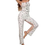 SageFurned Ensemble de pyjama pour femme sans manches en maille avec | Design sans manches, empiècement en maille, imprimé floral, tissu léger, idéal pour les nuits chaudes