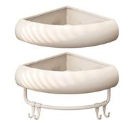 SageFurned Étagère d'angle de salle de bain - Forme incurvée - Séchage rapide - 6,5 cm - Protection des bords - Sans perçage - Gain de place - Beige