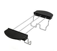 SageFurned Grille à pain 26 cm en acier inoxydable pour grille-pain chaud et refroidisseur, support de gril stable pour cuisine, maison, extérieur, camping, lave-vaisselle (noir droit)