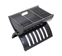 SageFurned Grille de barbecue portable pliable en métal noir facile à nettoyer Design triangulaire amovible Équipement de cuisson