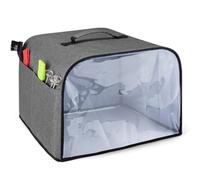 SageFurned Housse de grille-pain pour grille-pain à 2 tranches - Protection contre la poussière - Lavable en machine - Tissu Oxford - Gris - 34 x 35,5 x 25 cm