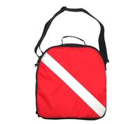 SageFurned Housse de protection pour régulateur de plongée, avec intérieur rembourré et trou de drainage, 32 x 30 x 7,5 cm, rouge et blanc