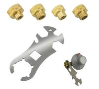 SageFurned Kit adaptateur de bouteille de gaz 5 pièces avec n acier inoxydable pour camping-car et camping-car, connexion sécurisée pour appareils à gaz d'extérieur