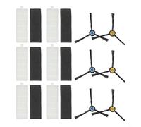 SageFurned Kit de filtres latéraux pour aspirateur Lidl SilverCrest Robot Aspirateur Filtre à poussière Pièces de rechange 6 filtres 6 brosses latérales
