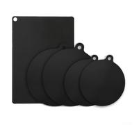 SageFurned Kit de protection pour plaques à induction, 5 pièces, tapis résistants à la chaleur compatibles avec plaques à induction, coussinets en silicone noir en fibre de verre 35 x 25 cm + 24 cm +