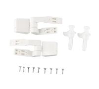 SageFurned Kit de remplacement de charnière de siège de toilette en plastique blanc avec boulons et vis, 1 paire de charnières pour la plupart des sièges de toilette standard