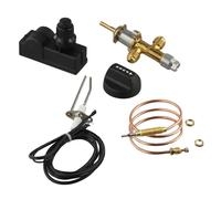 SageFurned Kit de vanne de contrôle de gaz basse pression avec foyers améliorés, grilles et chauffages, laiton 50 000 BTU, 12 psi, thermocouple de 600 mm