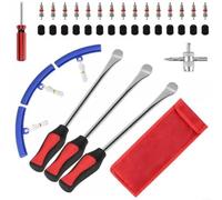 SageFurned Kit d'outils de démonte-pneu pour moto, acier robuste avec tête incurvée et poignée confortable, sac compact pour réparation de pneus, noir