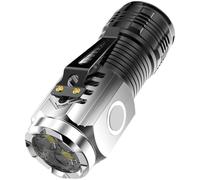 SageFurned Lanterne LED avec base magnétique, rechargeable via type C, étanche, lampe de poche compacte pour camping et randonnée, 3 ampoules LED, noir
