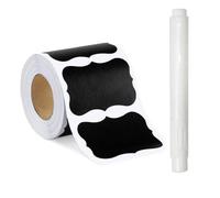 SageFurned Lot de 150 étiquettes autocollantes pour tableau noir avec stylo à craie pour bocaux de cuisine, conteneurs de stockage alimentaires, réutilisables, à décoller et à coller