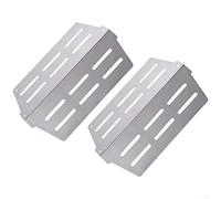 SageFurned Lot de 2 déflecteurs de chaleur robustes pour barbecue - Compatible avec Weber pour série Genesis 300 (modèles de contrôle avant), 33,7 x 22,2 cm, construction en acier inoxydable