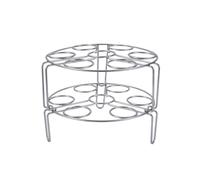 SageFurned Lot de 2 grilles à œufs en acier inoxydable, support de cuisson empilable et dessous de plat pour autocuiseur, acier inoxydable 304, argenté