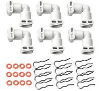 SageFurned Lot de 30 connecteurs de machine à café bidirectionnelle avec anneau d'étanchéité, en forme de L, pour machines à expresso, pinces et joints en silicone, 2,5 cm, gris