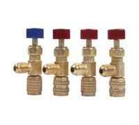 SageFurned Lot de 4 soupapes de sécurité en laiton pour climatiseur avec connecteur rapide pour réfrigérant R22 R32 R410A 1 4 5 16"