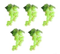 SageFurned Lot de 5 grappes de raisin artificielles réalistes en PVC pour la décoration de la maison et du jardin, accessoires de photographie, décoration de table de cuisine et affichage des aliments