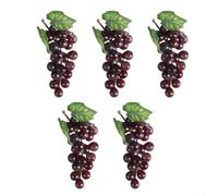 SageFurned Lot de 5 grappes de raisin artificielles réalistes en PVC pour la décoration de la maison et du jardin, accessoires de photographie, décoration de table de cuisine et affichage des aliments