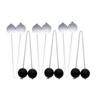 SageFurned Lot de 6 balles de rechange pour jeu d'échelle - Balles de golf en polyéthylène de 42 mm avec cordes en nylon de 50 cm, noir/blanc et rouge/bleu, comprend un sac de rangement pour cour