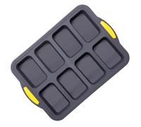 SageFurned Moule à pain 8 cavités en silicone avec cadre en acier inoxydable, plaque de cuisson antiadhésive pour brownies, pain, muffins, four et lave-vaisselle