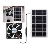 SageFurned Panneau solaire 30 W pour purgeur de grenier, ventilateur portable avec connexion 5 V CC pour poulailler et nichoir pour animaux domestiques, noir