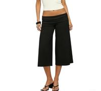 SageFurned Pantalon Gaucho pour femme, taille basse, coupe large | Mélange de polyester, élasticité moyenne, doux et doux pour la peau par temps chaud