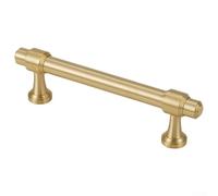 SageFurned Poignées de porte de placard en laiton massif doré en forme de T pour amélioration de la maison, distance des trous de 128 mm, style traditionnel (distance entre les trous de 96 mm)