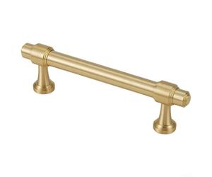 SageFurned Poignées de porte de placard en laiton massif doré en forme de T pour amélioration de la maison, distance des trous de 128 mm, style traditionnel (distance entre les trous de 128 mm)