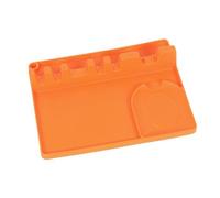 SageFurned Porte-ustensiles en silicone avec tapis d'égouttement intégré pour cuisine, cuisinière et comptoir, 25,4 x 20,3 x 4,6 cm, orange