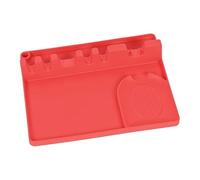 SageFurned Porte-ustensiles en silicone avec tapis d'égouttement intégré pour cuisine, cuisinière et comptoir, 26 x 20 x 4,5 cm, orange