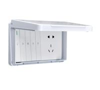 SageFurned Prise d'extérieur avec couvercle étanche IP66 - Prise murale - Interrupteur à 2 groupes pour éclairage de jardin et outils électriques - Blanc