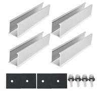 SageFurned Rail de montage en aluminium de 20 cm pour panneaux solaires sur toit plat ou tôle trapézoïdale, fixation PV résistante à la corrosion avec joint et vis
