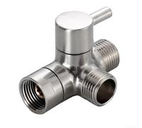 SageFurned Répartiteur de robinet de douche à 3 voies en laiton massif pour baignoire, adaptateur de robinet pour évier de cuisine (brossé)