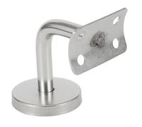 SageFurned Support de main courante en acier inoxydable pour escaliers, bannière, balustrade, balustrade, balai robuste, 50 mm x 60 mm, argenté (support incurvé)