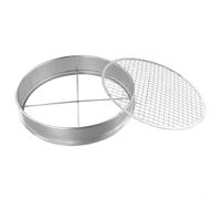 SageFurned Tamis de sol de jardin en acier inoxydable de 30 cm de diamètre avec 5 tamis à clic rapide, tamis à compost pour le terreau et le démarrage, résistant à la rouille