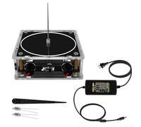 SageFurned Touchable for Tesla Coil Speaker Wireless Music Box Arcs Plasma Chant Education Science Demo Acrylique Bureau Ornement Noir (US Noir)