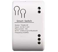 SageFurned Tuya Module relais WiFi 1 voie interrupteur 7-32 V courant d'entrée 10 A télécommande par application et RF433 pour automatisation Smart Home Blanc