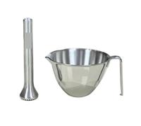 SAGELSHN Mortier Pilon Ergonomique Broyeur À Épices en Acier Inoxydable avec Pilon Et Poignée Durable Pilon Cuisine