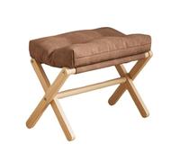SAGELSHN Repose Pied Salon Repose-Pieds Pliable en Bois avec Coussin Moelleux Et Structure Forme De X Tabouret Bas Chambre(Bruin)
