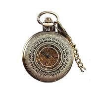 SAGELSHN Vintage Montre De Poche Montre De Poche Mécanique À Remontage Manuel Chiffres Romains Rétro Vieux Steampunk avec Chaîne Montre Gousset Papa