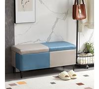 SAGESWA Meuble de rangement pour chaussures de salon avec rembourrage, banc de canapé, banc à langer, banc à coucher, banc de siège, siège de fenêtre, pouf multifonction (bleu gris, 60 cm)