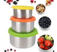 Sageware 22-SS-01 Lot de 3 boîtes à déjeuner en acier inoxydable avec couvercles en silicone étanches 680 ml+400 ml+200 ml