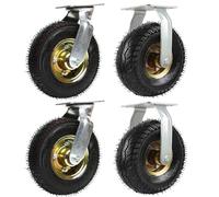 4pcs Robuste En Caoutchouc Chariot Roue, Pneu Gonflable Ø 15cm/20cm/25cm, Rotation De 360 °, Roues Silencieuses En Caoutchouc, Doubles Roulements, Roulettes De Transport Pour Meubles