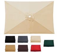 SAGIDAR Auvent De Remplacement pour Parasol pour Plage Piscine Cour Jardin, 2mx3m Parasol Toile De Parasol pour 6 Bras, Noir/Vert/Gris Auvent Rectangulaire De Rechange Amovible Et Lavable(Beige)