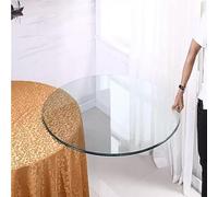 SAGIDAR Dessus de Table Ronde Verre Trempé, Plateau Rond De Table en Verre Trempé, Plateau de Table en Verre Rond, 35CM 50CM 60CM 85CM 100CM, Table Basse en Verre Trempé D'appoint Ronde